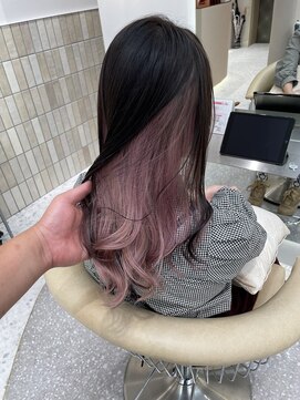 ロンドシェリ 仙台(Lond Cheri) インナーカラー ホワイトピンク ハイトーン ダブルカラー 韓国