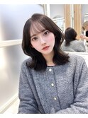 大人可愛い韓国レイヤーカット 顔まわりカット 前髪似合わせ#