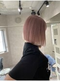【藤沢横浜】ホワイトピンクベージュ/ハイトーンボブ/ブリーチ