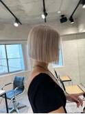 【藤沢横浜】ホワイトブロンドボブ/ホワイトベージュ/ブリーチ
