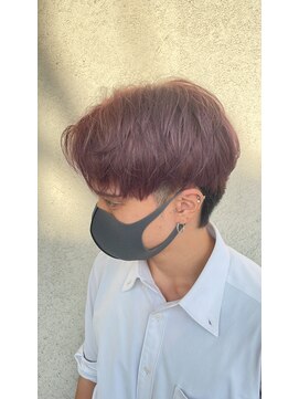 ハピネスフィール 宇治店(Happiness FEEL) ブリーチダブルカラーメンズピンクグレージュ