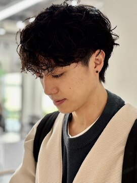 インセプション 銀座(INCEPTION) センターパート/スペインカールニュアンスパーマ/ダークアッシュ