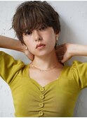 無造作パーマの小顔ショートヘア☆髪質改善☆マロンベージュ◎
