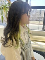 プランタン フォー ヘアー(printemps FOR HAIR) インナーカラー×ライムイエロー
