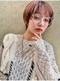 【MINX】くびれヘアアプリコットオレンジハイライトカラー_銀座