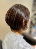 似合わせショート/細めハイライト/くすみベージュ/ショートボブ
