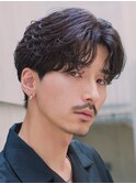 フェザーパーマフェザーショート渋谷メンズヘアセンターパート