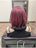 ブリーチカラー/カシスレッド/レイヤーカット