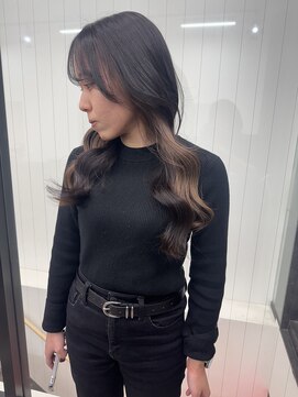 ヘアースマイルクー(HAIR SMILE COEUR) 【COEUR/YUI】ミルクティー ブラック ちらっとインナー