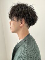 アッシュ 浦安店(Ash)&nbsp;前下がり無造作マッシュツーブロックコンマヘアスパイラルパーマ
