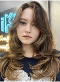 韓国風レイヤーカット/ハイライトロング