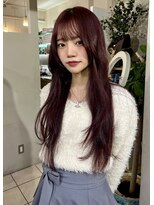 ニルバ(niLva) ブリーチなしワインレッド韓国風艶カラーボルドーカラー