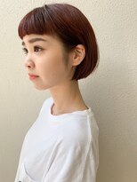 モルニ(MORNI)&nbsp;レッドブラウン_マロンベージュ Aラインボブ かきあげ