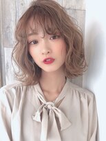 モニカ 鶴ヶ峰店(Monica)&nbsp;デザインカラー/シルキーベージュ/グレージュカラー/斜めバング