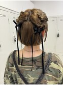 ボブくるりんぱヘアアレンジ