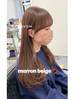 ガーランドウメダ(Garland umeda)&nbsp;顔周りカット＿マロンベージュ＿　担当　垣内　9074