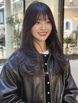 シティ(CITY) 韓国風レイヤーカット レイヤーロング ラベンダーグレージュ