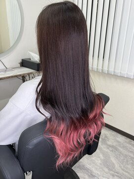 リアル(REAL) 裾color×pink #ブリーチ#ダブルカラー#学割24#学割#エクステ