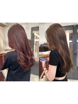 ＊カット+カラー＋マイクロバブル￥9,980＊質感が柔らかい透明感カラーが20代30代の女性に人気の三宮美容室