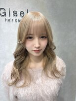 ジゼル 博多(GiseL)&nbsp;ミディアムレイヤー/かじ/ホワイトベージュ/ハイトーン