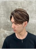 フェザーショートアップバングセンターパートメンズハイライト