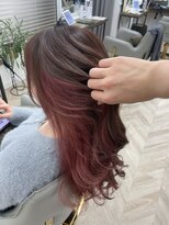 ケイバイミシェリー(kei by misherry) チョコレートカラー×インナーホットピンク