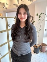 ビビディ バビディ ブー 河原町三条店(Bibbidi.bobbidi.boo)&nbsp;ロングレイヤーハッシュカット前髪あり黒髪ロング