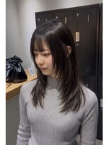 サロンドミルク 新百合ヶ丘店(salon de MiLK)&nbsp;レイヤーカットインナーカラーグレージュ新百合ヶ丘