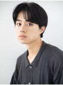 センターパート爽やかブラックマッシュ韓国風コンマヘアf仙台