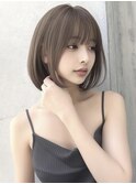 姫カットブリーチなしハンサムショートグレージュ丸みショート☆