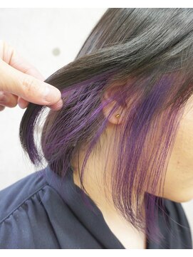 ヘアテリア リュウ 大塚(hair teria ryu) 【Bf→Af】ブリーチ1回/インナーカラーバイオレットボブ