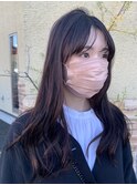 【ニュアンスカラー：ショコラピンク：シースルー前髪】