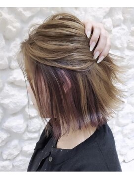 モアナ バイ ヘッドライト 沖縄東崎店(Moana by HEADLIGHT) Moana【東崎】#イヤリングカラー#インナーカラー#ベージュ#ボブ