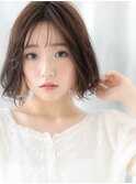 透け感オンブレカラーくせ毛風ゆるふわボブi小山10代20代30代