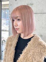 サンクプロジェクト(cinq PROJECT)&nbsp;ショートボブミルクティーピンクベージュカラータッセルボブ韓国