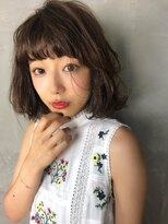 愛されボブ[切りっぱなしボブピンクブラウンベリーショート]