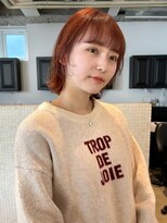 ディッセンバー 渋谷(December)&nbsp;オレンジカラー/切りっぱなしボブ/暖色カラー