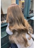 ワンホンヘア韓国巻きヘーゼルベージュオンニヘアダークアッシュ