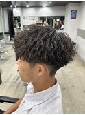 束感ツーブロックショートマッシュツイストスパイラルパーマ