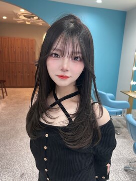 ボタン 熊本(VOTAN) 透ける暗髪/レイヤーカット/顔まわり/韓国ヘア/熊本美容室