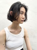 ネロ ヘアサロン ネイビー 渋谷(NERO HAIRSALON NAVY)&nbsp;【ヤベハルカ】ボブパーマ　前髪なし　ゆるめパーマ
