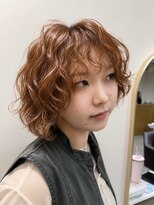 フェイス 石川町 (FACE)&nbsp;朝5分で決まる♪くるくるパーマ×オレンジベージュの抜け感ボブ