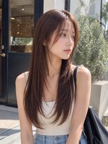 バグズ ヘアデザイン 桔梗が丘店(Baguz HAIR DESIGN) 美髪ショコラブラウン小顔韓国風ストレートロング