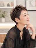 大人美人ひし形ハンサムショート小顔マッシュレイヤー