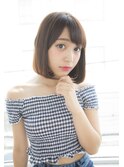 【salon de MiLK 原宿】大人かわいい斜めバングのおフェロボブ