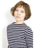 大人可愛いゆるふわショートバングボブ