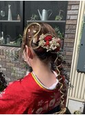 卒業式/成人式/あみおろし/金箔/ヘアセット/ヘアアレンジ