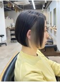 ピンクブラウン切りっぱなしボブ美髪くびれレイヤー小顔[西船橋]
