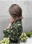切りっぱなしボブ エアリーロング 美髪 ピンクブラウン