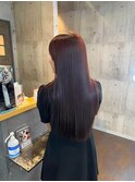ツヤ髪ワインレッド